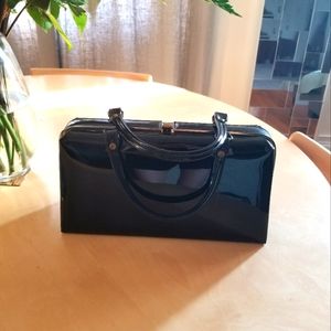 Vintage 60's patent vinyl Kelly Style bag